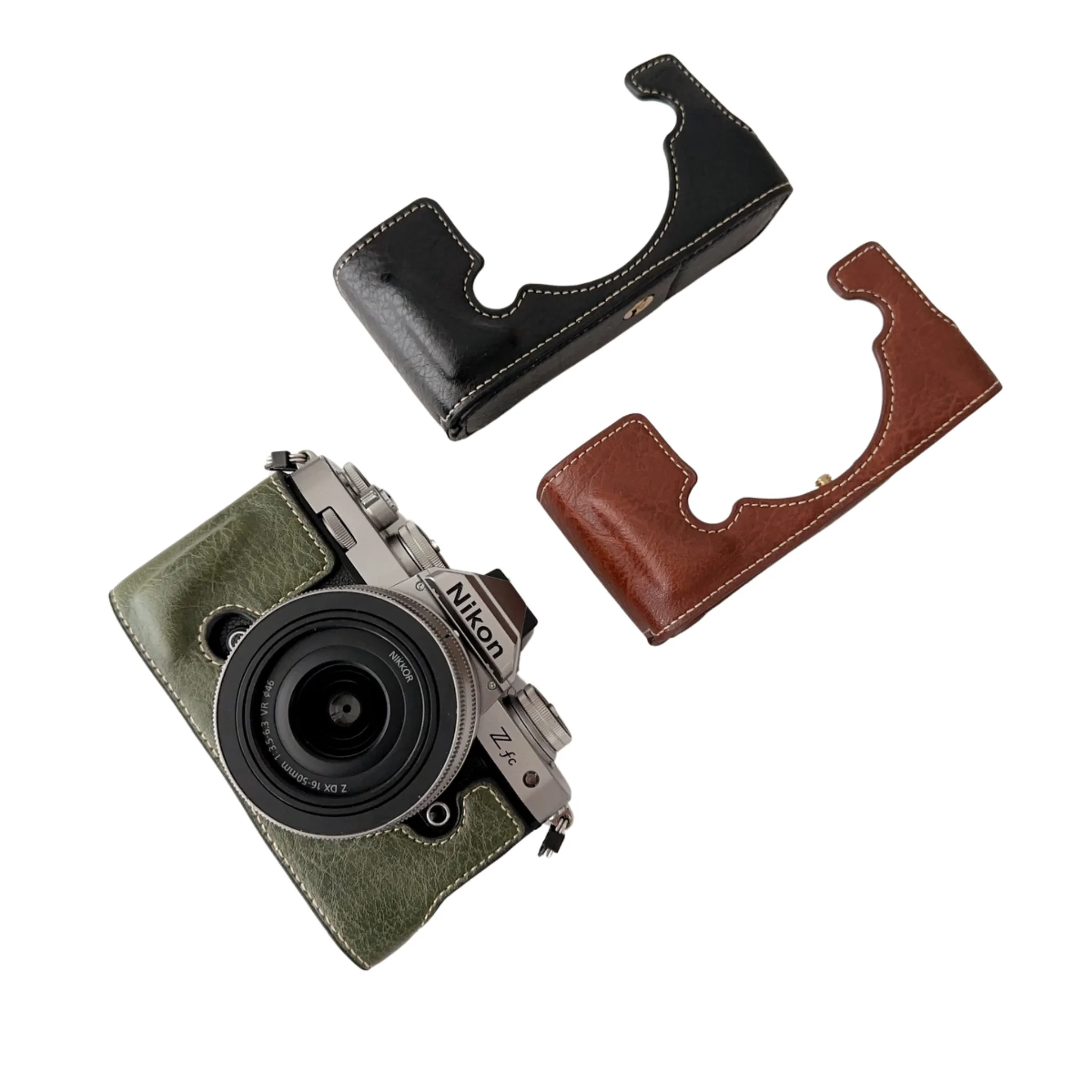 Nowy pokrowiec ze skóry PU na aparat Nikon ZFC Retro Hard Case Half Body Battery można wyjmować Hurtownia bezpłatna wysyłka