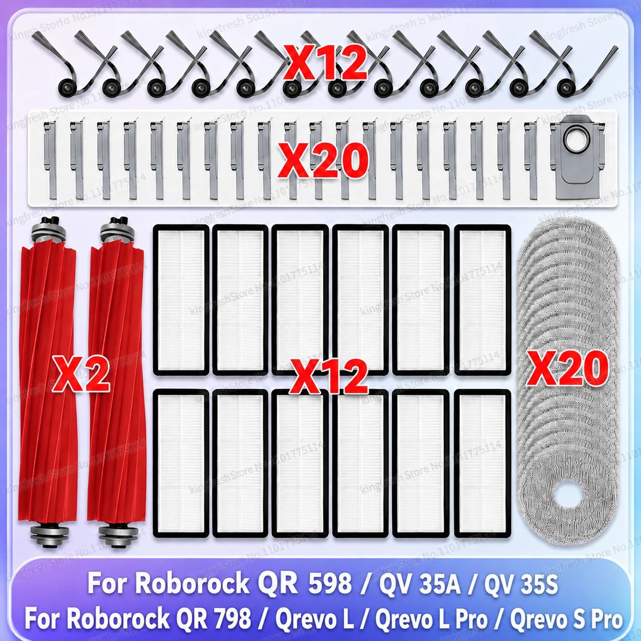 �y�Z�[�����z�K���@��F(Roborock QR 798 / QR 598 / QV 35A / QV 35S /Qrevo L/ Qrevo L Pro/ Qrevo S Pro ) �|���@���i�F���C�����[���[�A�T�C�h�u���V�AHEPA�t�B���^�[�A���b�v�N���X�A�_�X�g�o�b�O�A�A�N�Z�T���[  QR598 QV35A QV35S