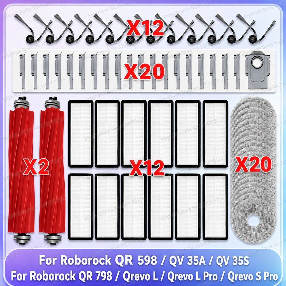 Conjunto de Peças para Roborock QR 798, QR 598, QV 35A, QV 35S