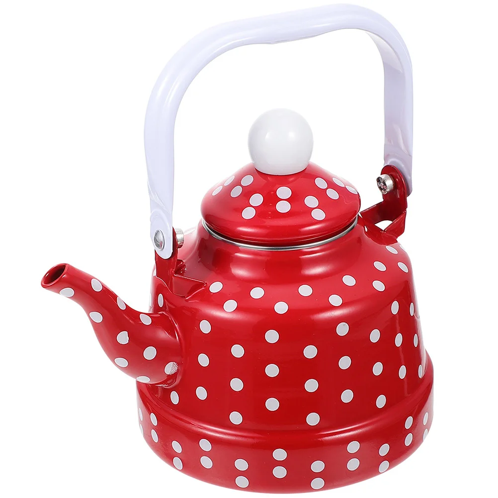 

Mini Stove Enamel Kettle Teapot for Stovetop Christmas Portable Kitchen Essentials Household Red Water Boiling Practical