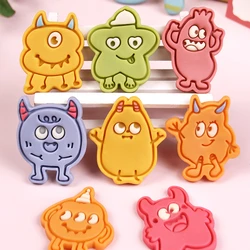 8Pcs/set Cute Monster Cookies Cutters Embossing Baby Birthday Cake Decorating Tool Cute Animal Fondant Biscuit Mold Baking Tools