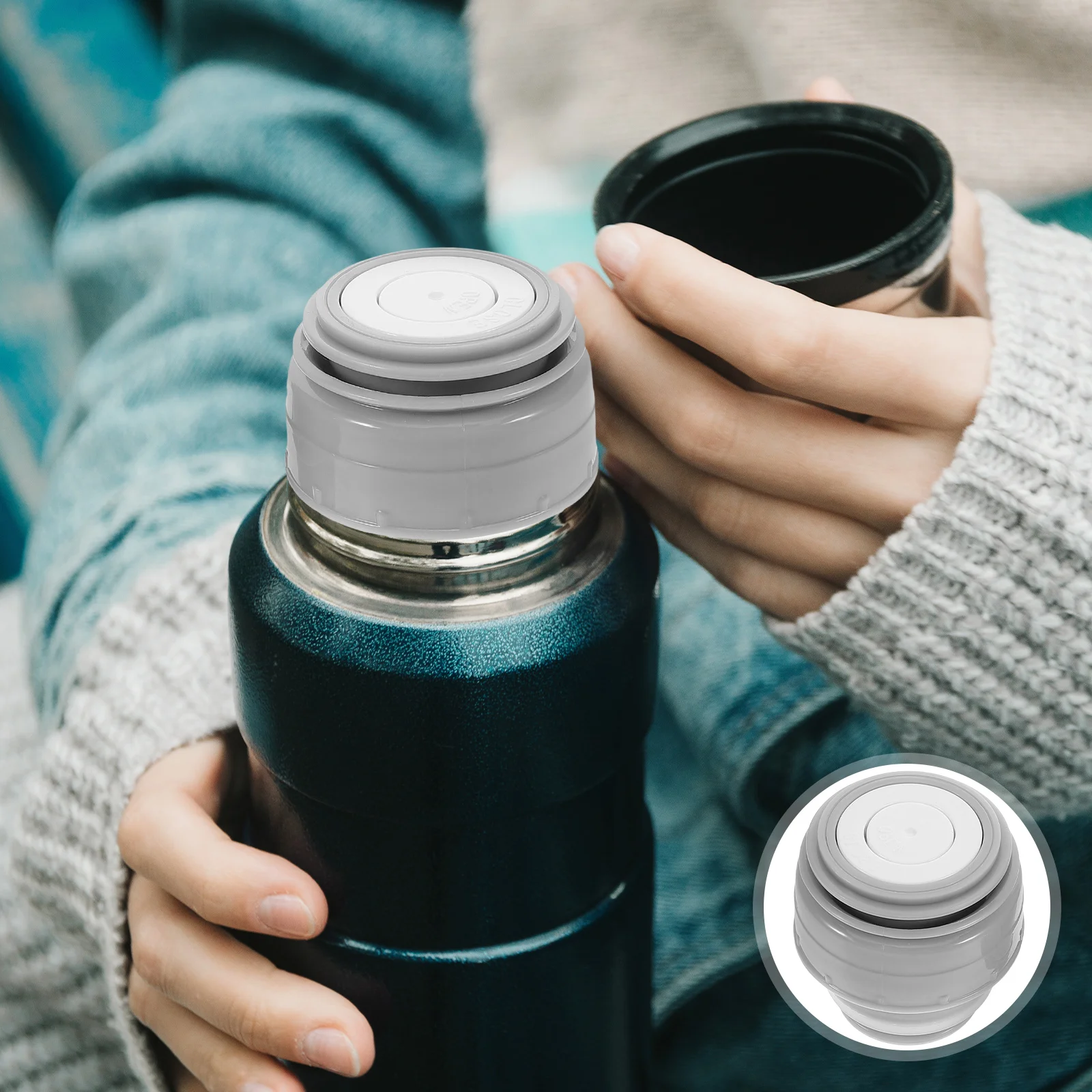 

2pcs Universal Replacement Insulated Cup Lid Leakproof Thermal Mug Stopper Switch Compatible 45Mm 500Ml 1200Ml Bottles