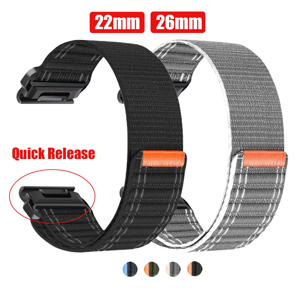 حزام نايلون 22 26 مللي متر لـ Garmin Fenix 8 pro E 7 7X 6X 6 Pro حزام (استيك) ساعة غريزة 3 2X/Quatix 8/Foreunner 970 965 سوار مضفر