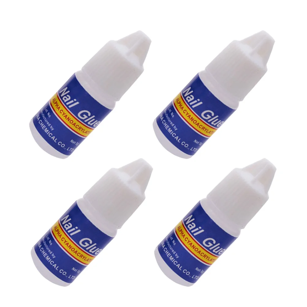 4 pezzi 3G colla per unghie per unghie acriliche adesivo forte strass punte finte strumento per manicure inodore professionale