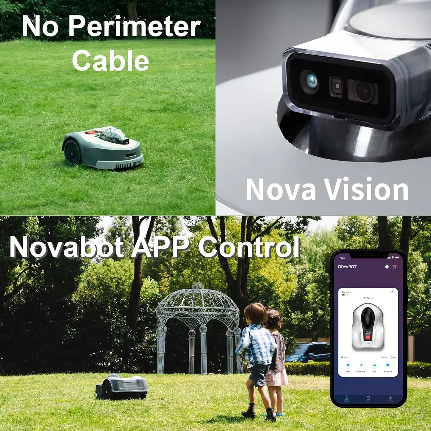 Wireless AI Driven Robotic Lawn Mower 3000sqm Coverage with Vision Intelligent Mower for Yard Garden