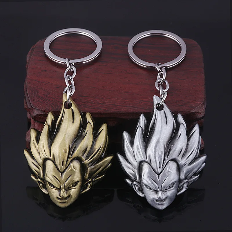 Anime Dragon Ball Z Super Saiyan Vegeta Son Goku Keychain Cosplay Keyring Metal Pendant Holder Figure Toys Gift