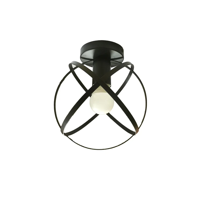 

Modern Black Wrought Iron E27 Led Ceiling Lamps for Kitchen Living Room Bedroom Corridor Balcony Porch Restaurant Cafe Hotel