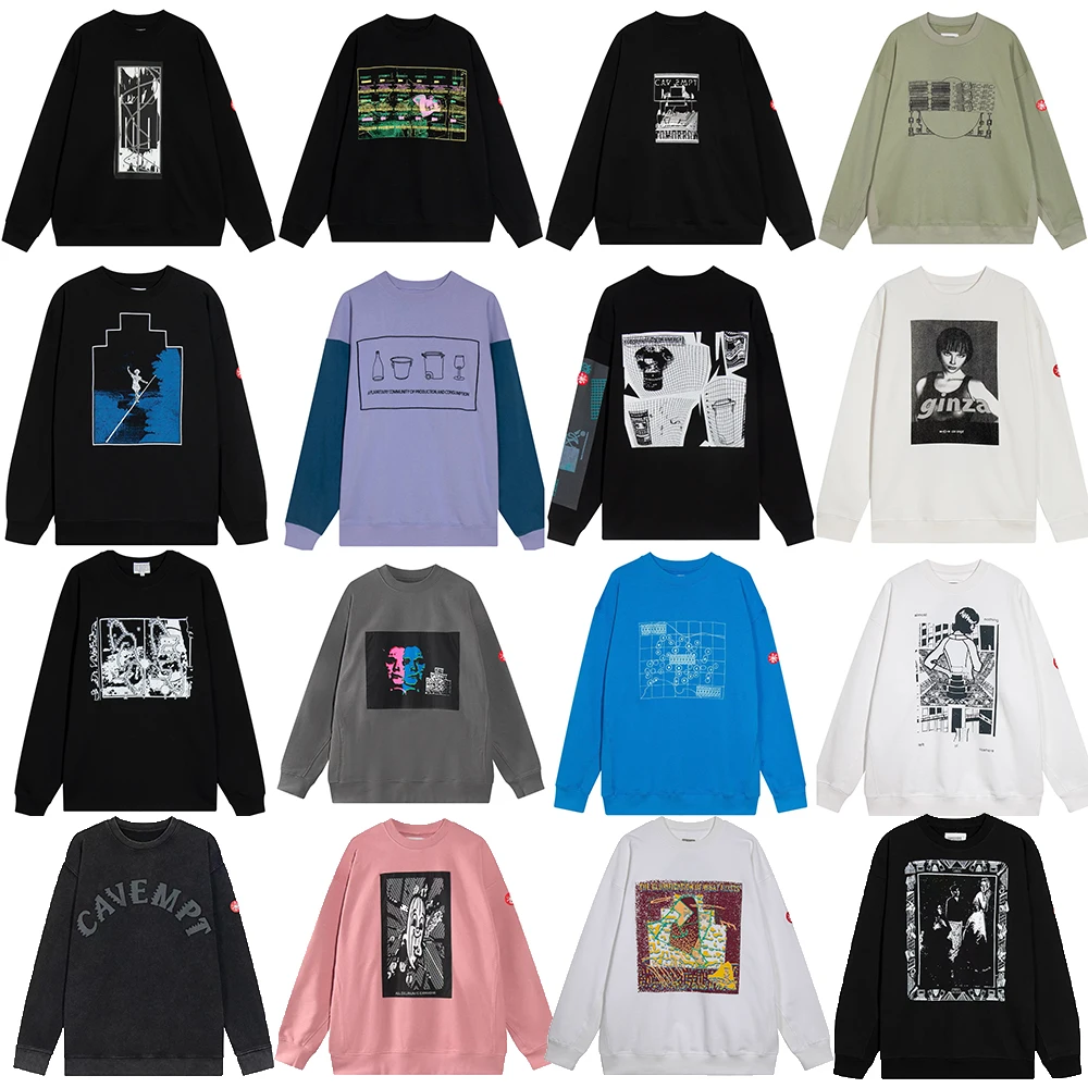 

LIFE CAVEMPT Japanese Sle Couple's Oversized Hoodie Pure Cotton Loose Fit ex Vintage Top for Autumn Casual Wear