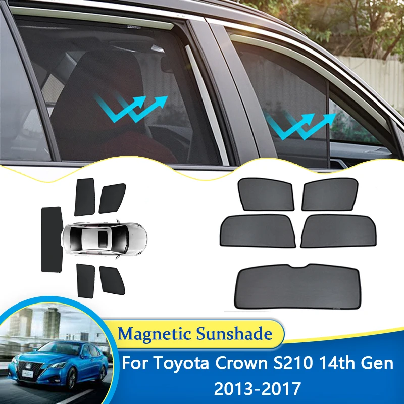 For Toyota Crown S210 14th Gen 2013 2014 2015 2016 2017 Magnetic Sunshade UV Protection Sun Shading Curtain Privacy Accessories