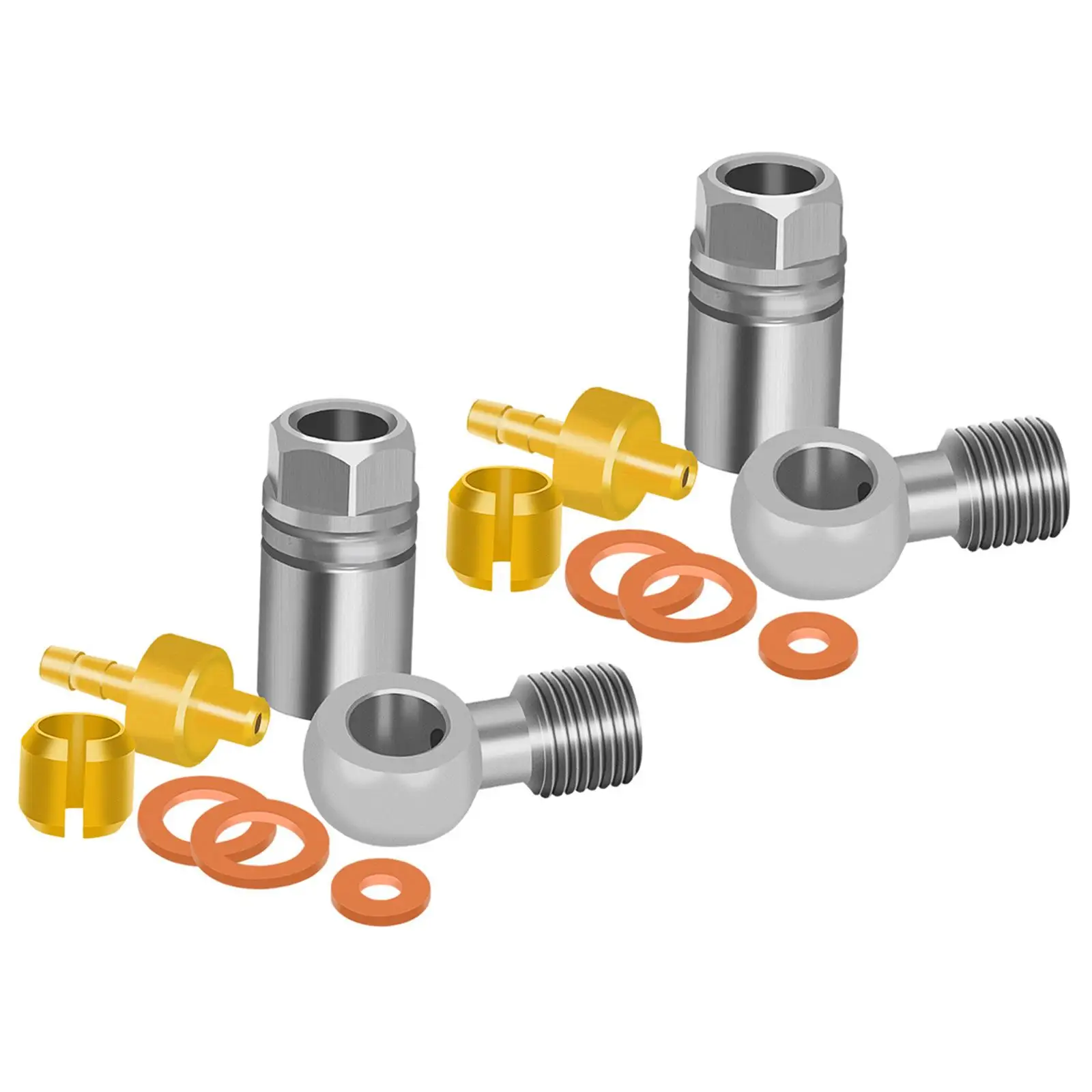 2x Fahrradbremsschlauchanschlüsse Hydraulischer Scheibenbremsschlauchanschluss für den Berg