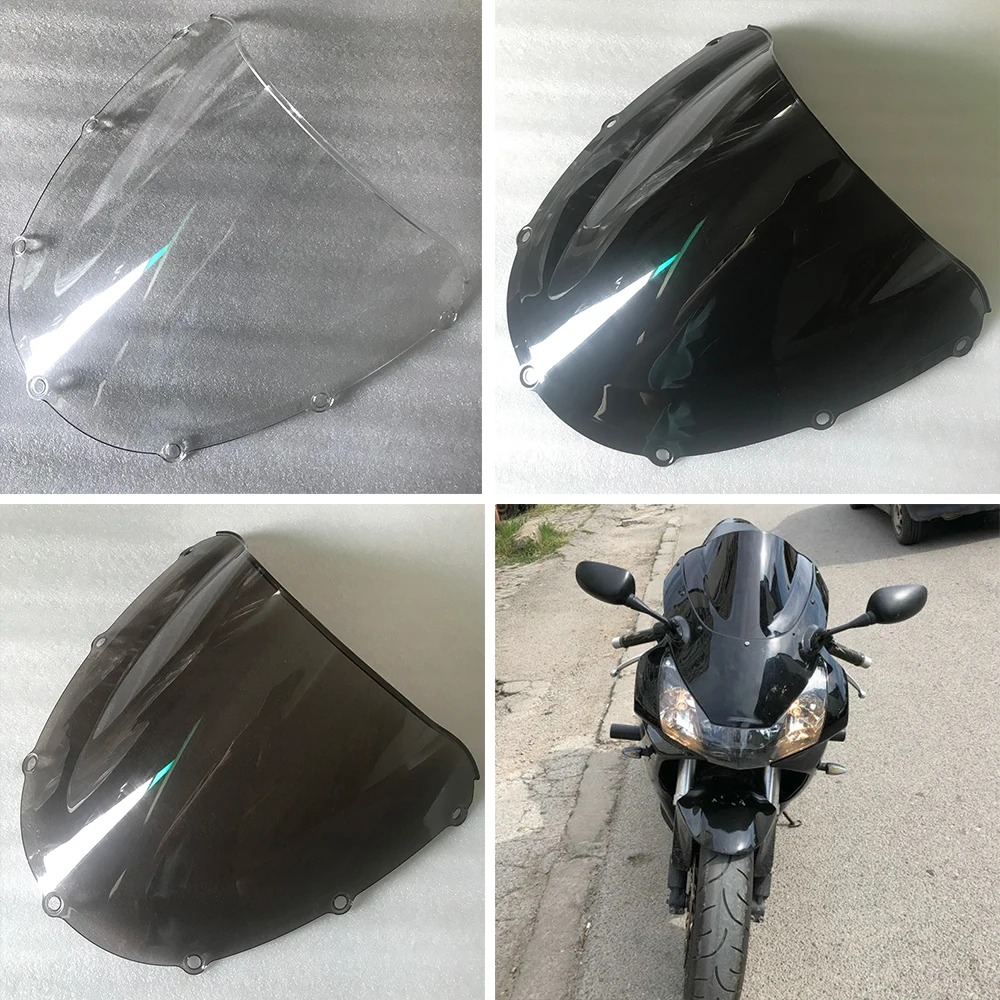 Windscreen Windshield Wind Deflector For 2002 2003 Honda CBR 900 RR 954 Double Bubble CBR954 CBR954RR 954RR 02 03  Black Iridium