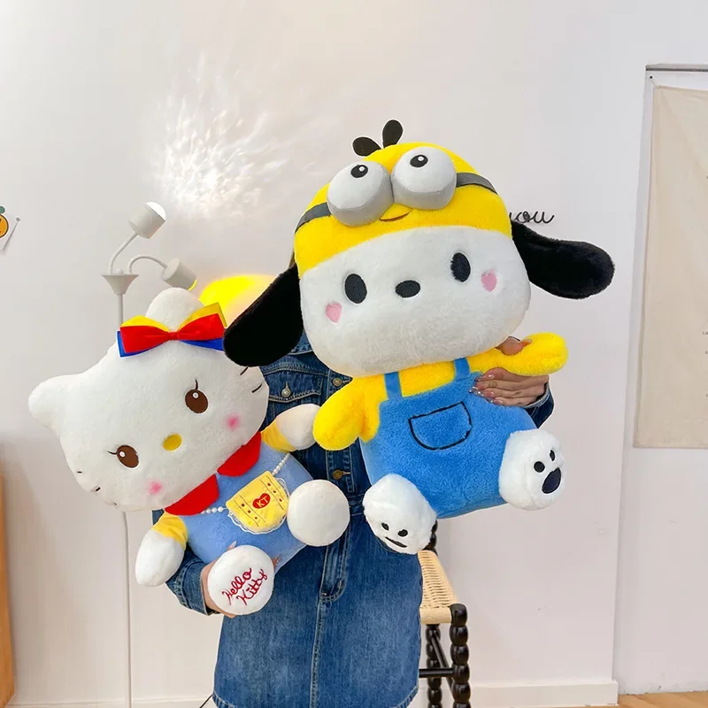 60 cm Anime Sanrio Cosplay Cross-dressing Puppe Minion Pacha Hund Plüsch Spielzeug Kissen Nette Große kinder Geburtstag Geschenk dekoration