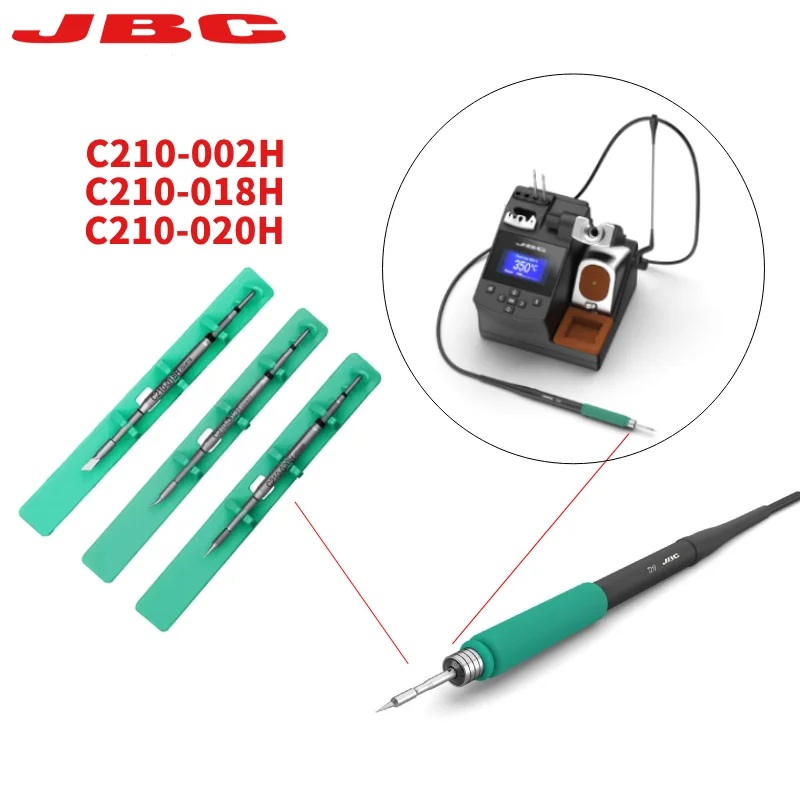 100% oryginalna kaseta JBC serii C210 C 210002 /018/020 groty lutownicze współpracuje z precyzyjnym uchwytem T210 do stacji lutowniczej CDS