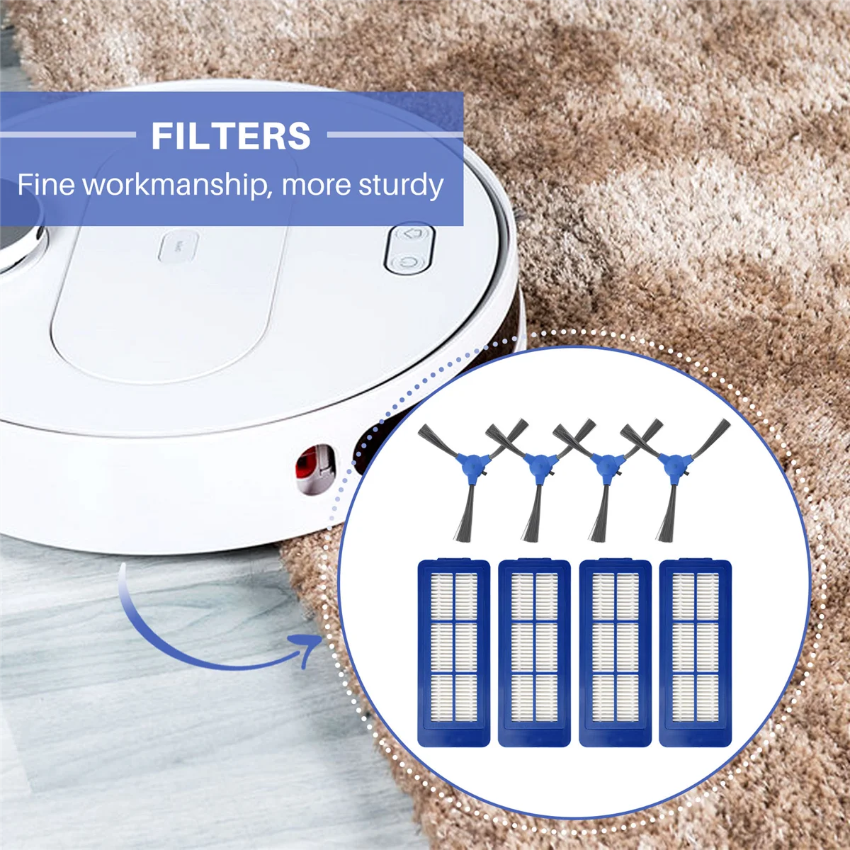 Y37A Фильтр с боковой щеткой для Eufy Robovac G10 Гибридный сменный робот-пылесос, аксессуары