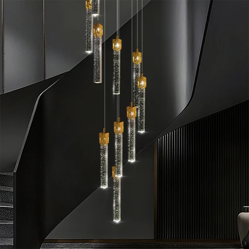 أضواء الثريا الحديثة كريستال درج إضاءة داخلية مصباح السقف معلقة ضوء led الثريات لغرفة المعيشة الإضاءة الداخلية #3