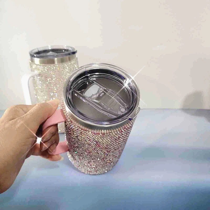 Imagem -06 - Copo de Café com Tampa para Mulheres Caneca Isolada a Vácuo com Diamante Garrafa de Água Bling Strass Presentes 720ml Aço Inoxidável