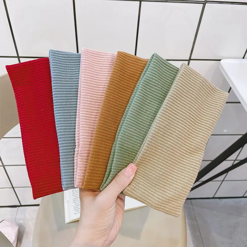 1 Stück Vielseitige Haarspangen für Frauen, Koreanisches Breites Elastisches Haarband zum Waschen und Schminken, Frühlings-Sport-Strick-Stirnbänder – Detail 8