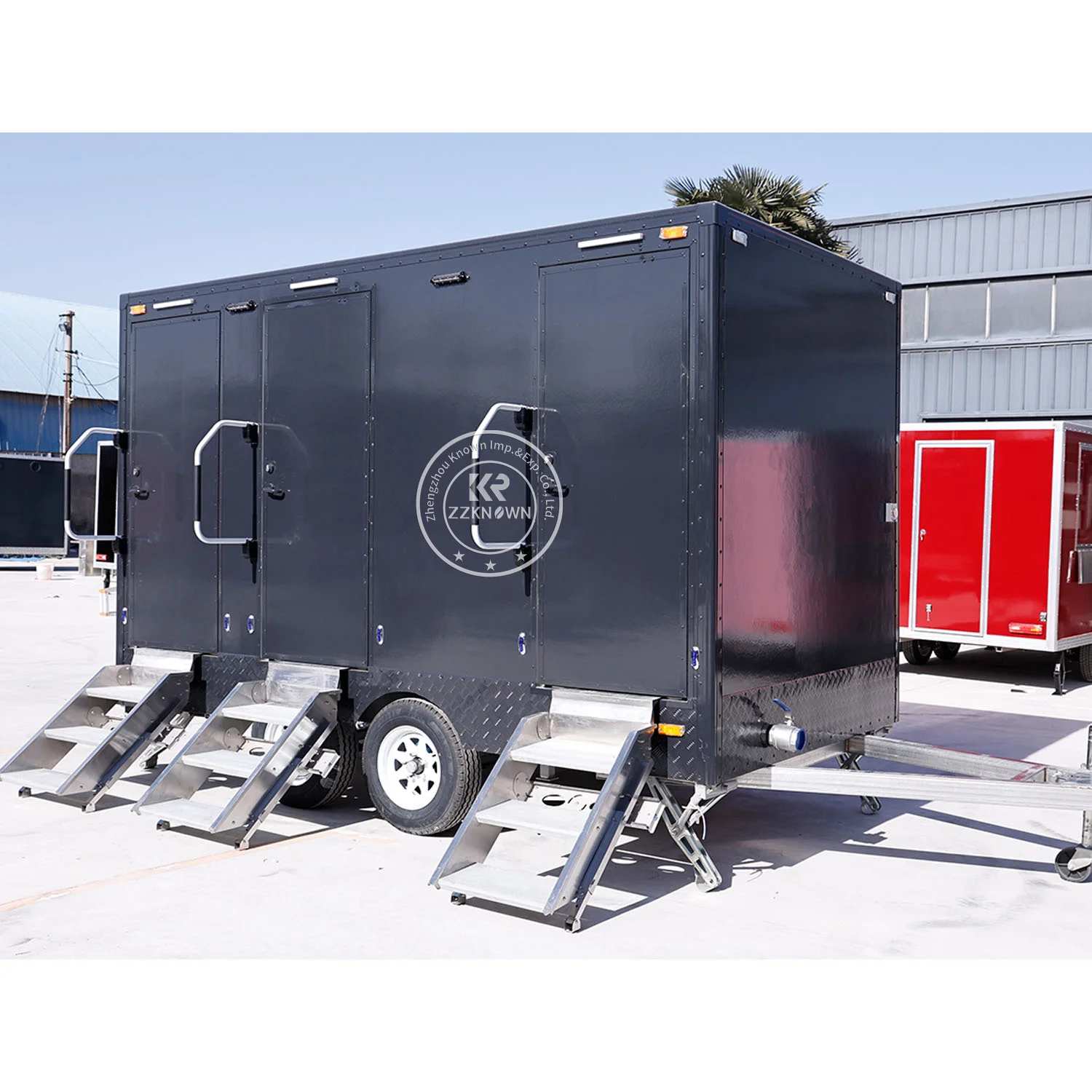 High Capacity Mobile Restroom Film Production Portable Bathroom Cabin Modern Toilet Trailer with Shower and Sink