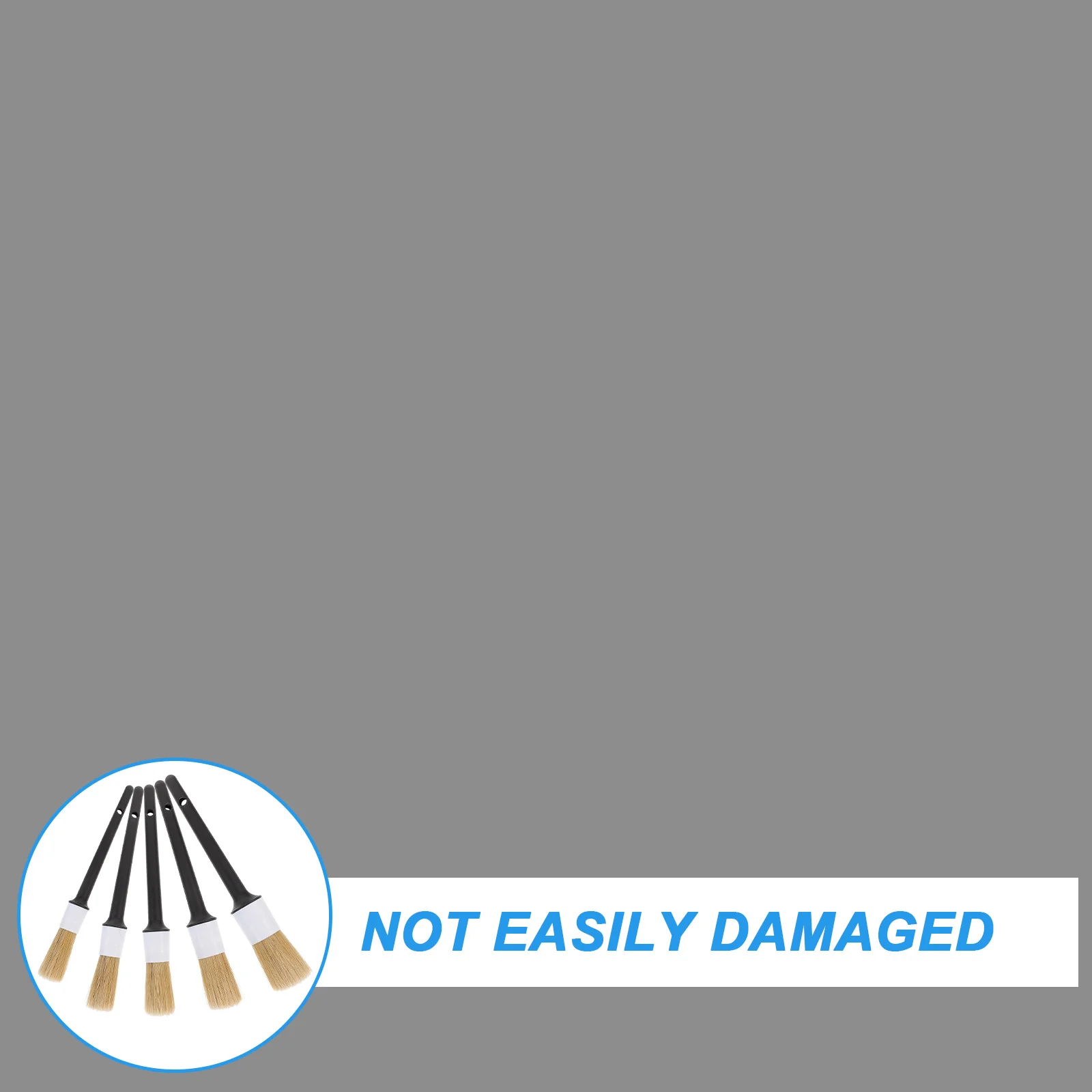 

5Pcs Boar Hair Brush Set Round Head Detail Cleaning Brushes for Wheels Paint Auto Care Smooth Non-Skid Comfortable Handle