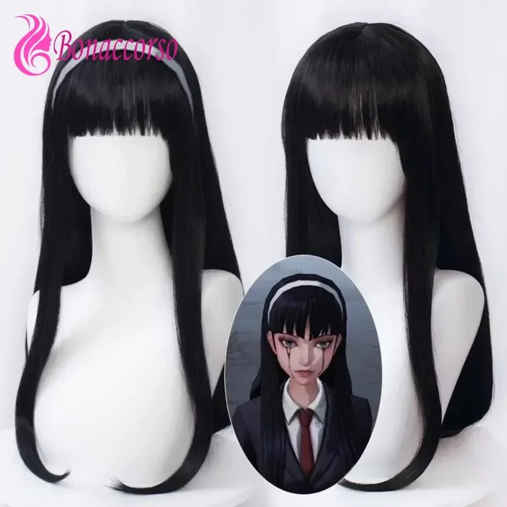 

Kawakami Tomie Anime Cosplay Wig Black Blunt Bangs Synthetic Long Straight Wig Cute Girl The Dream Witch Comic-Con Coser Wig