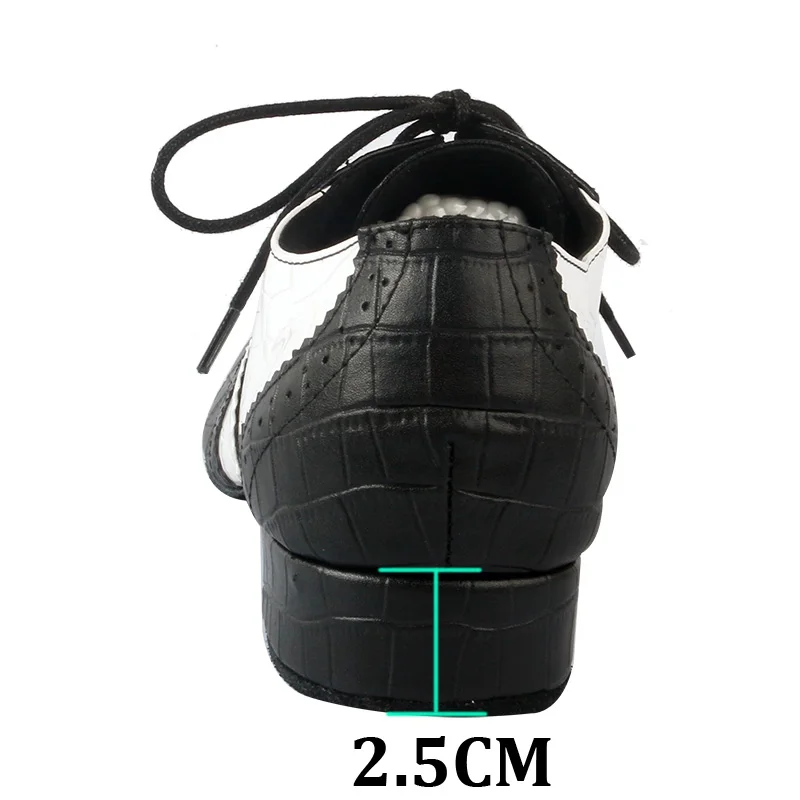 Nowość! Męskie buty do tańca latynoamerykańskiego i balowego, wzór krokodyla, 1 cal, skóra z mikrofibry, czarne, dla chłopców - Marka