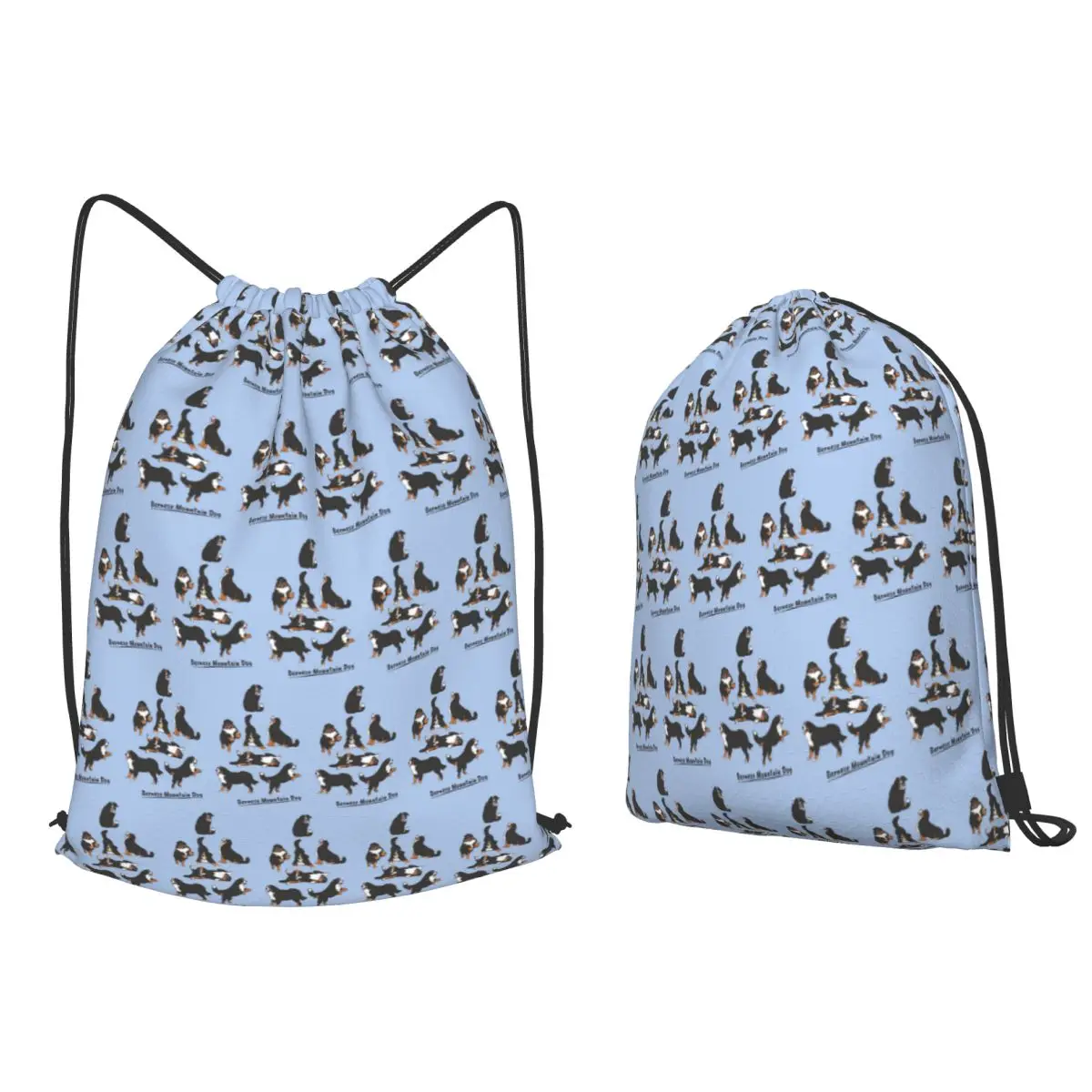

Playing Bernese Mountain Dog Backpacks Multi-function Drawstring Bundle Pocket Shoes Bag Book Bags for Travel School