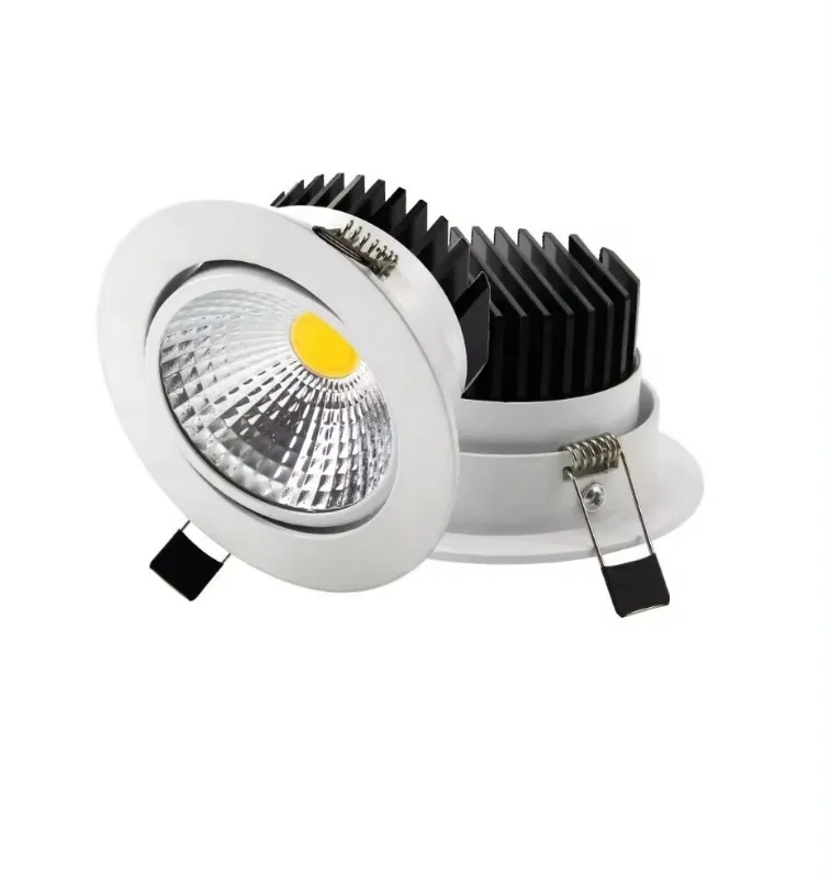 Modern Round Shape IP44 Recessed Downlight Aluminum Housing Dimmable LED embedded Kitchen Bedroom COB 7W Downlight