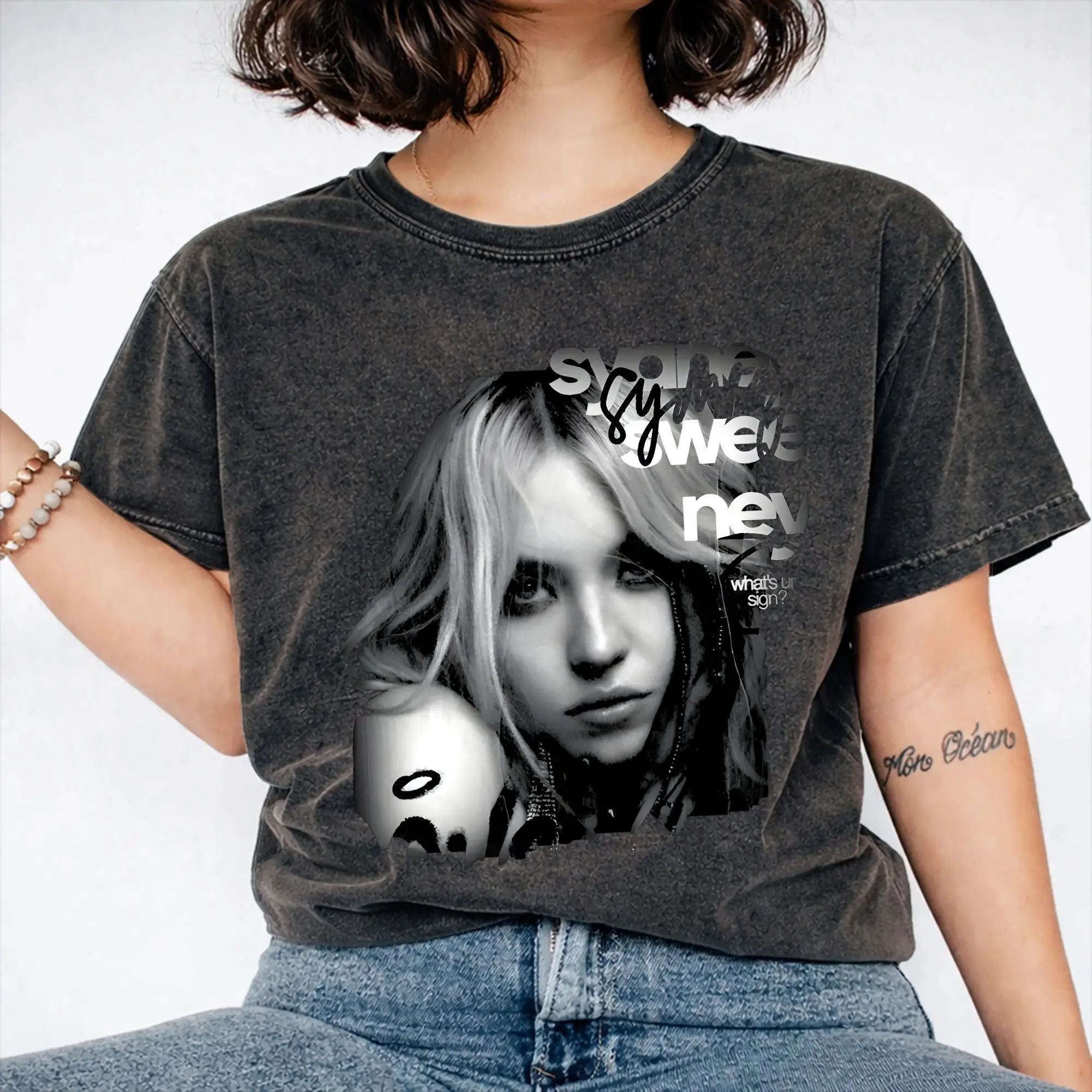 Cassie Howard Sydney Sweeney Washed T Shirt Streetwear Hip Hop Fashion T-Shirt  Tee Shirt Men Women Short Sleeve Streetwear