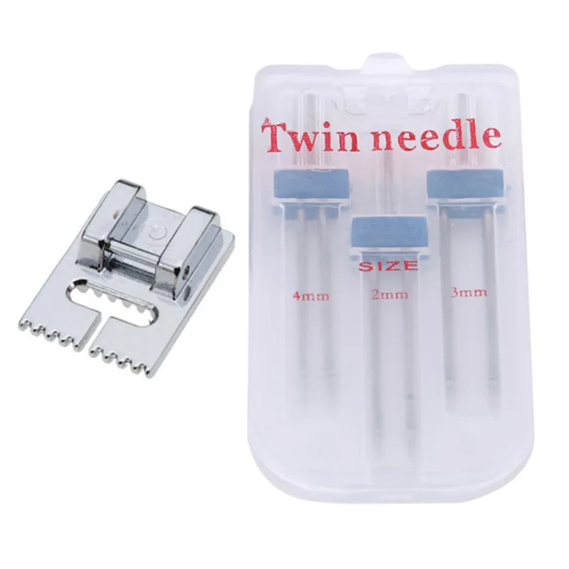 3PCS Twin Stretch Machine Needle Sewing DIY Craft Tools For Sewing Machine For Multifuctional Presser Foot Double Needles Pins