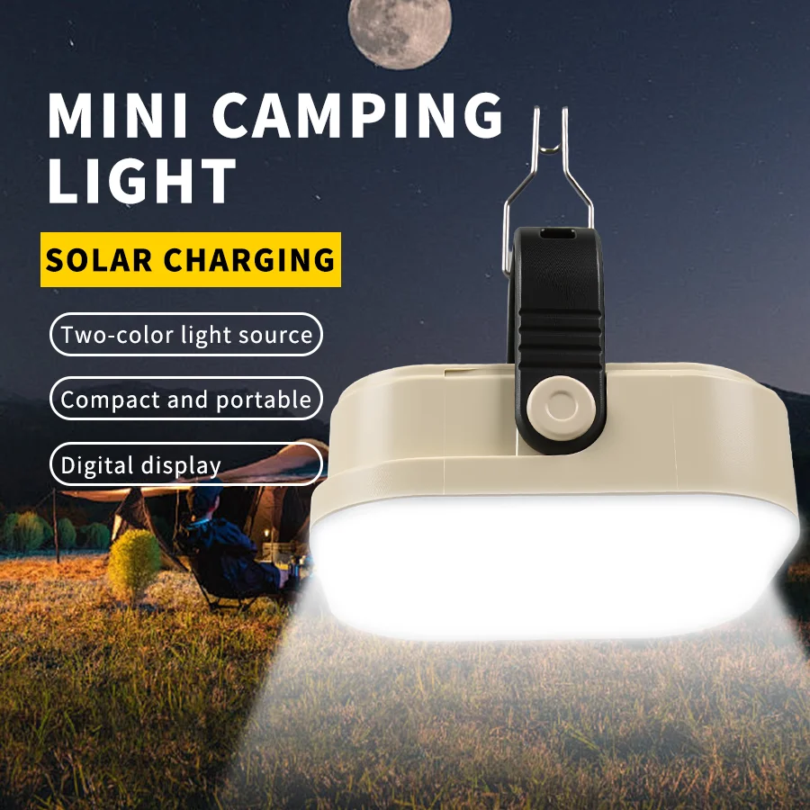 

Solar Camping Lights 12 Modes Type C Rechargeable Lamp Outdoor Hanging Light Portable Fill Lantern Work Maintenance Lighting
