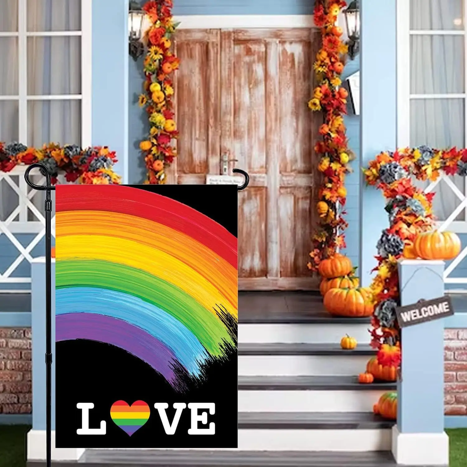 Pride Garden Flag, Rainbow Progress Pride Flags, Double Sided LGBTQ Progress Yard Flag 12x18 Inch for Lesbian Gay Bisexual P IIC
