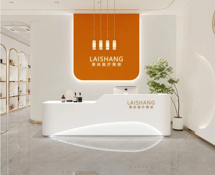 

Clothing store checkout page store small bar commercial beauty salon nail salon front desk reception counter simple and modern