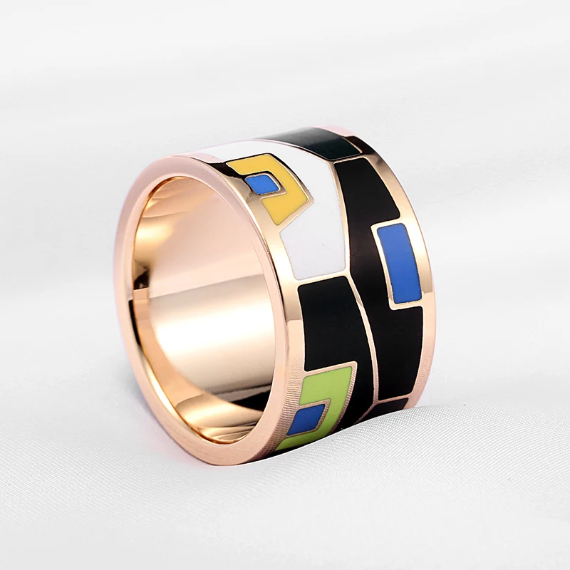 Fashion Brand New Exotic Emotional Appeal The European And American Creative Chain.scarves Buckle High-grade Enamel Color Ring