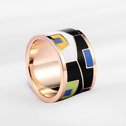 Fashion Brand New Exotic Emotional Appeal The European And American Creative Chain.scarves Buckle High-grade Enamel Color Ring
