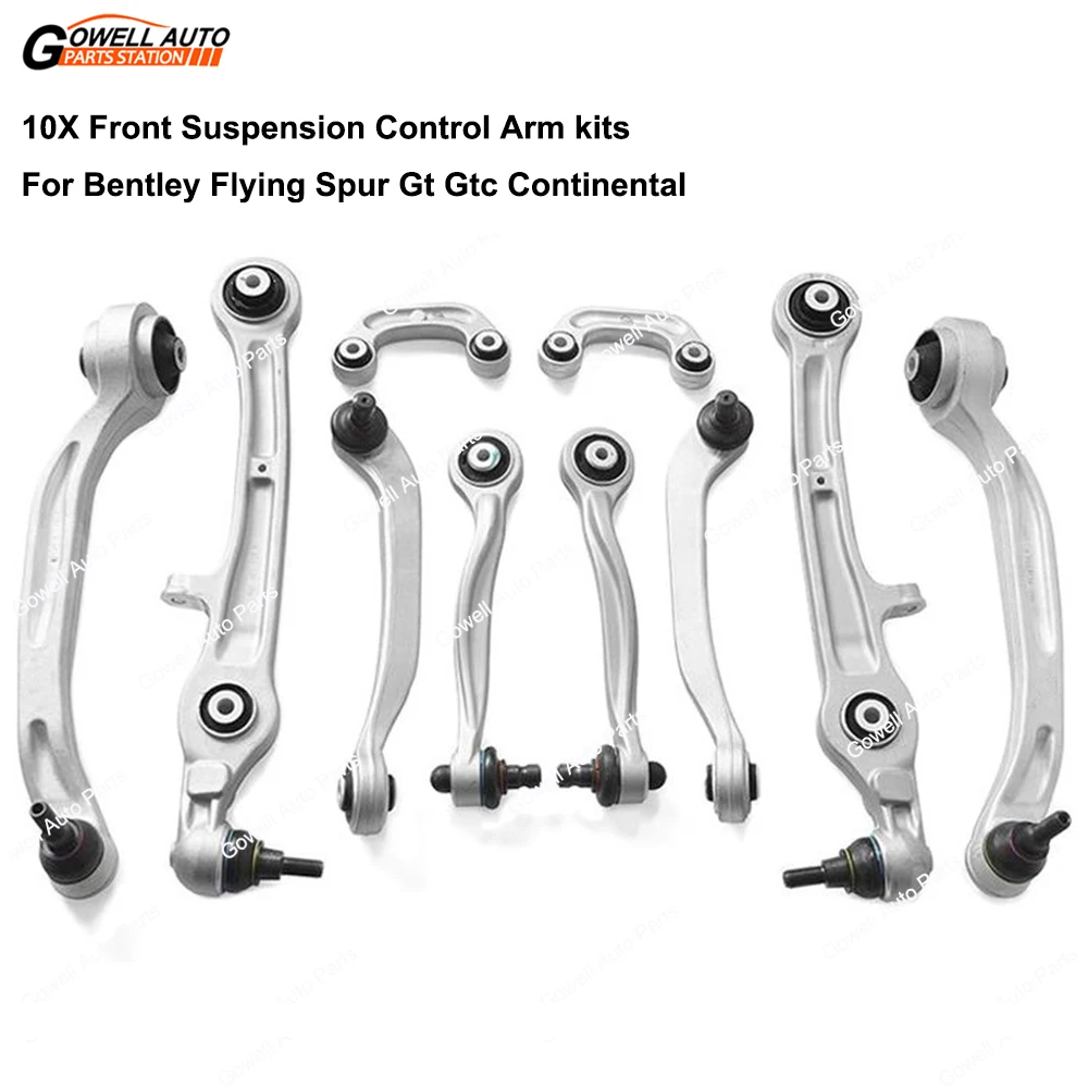 3W0407505 4E0407693,4E0407151 10pcs Front Suspension Upper Lower Control Arm Kits For Bentley Flying Spur Gt Gtc Continental