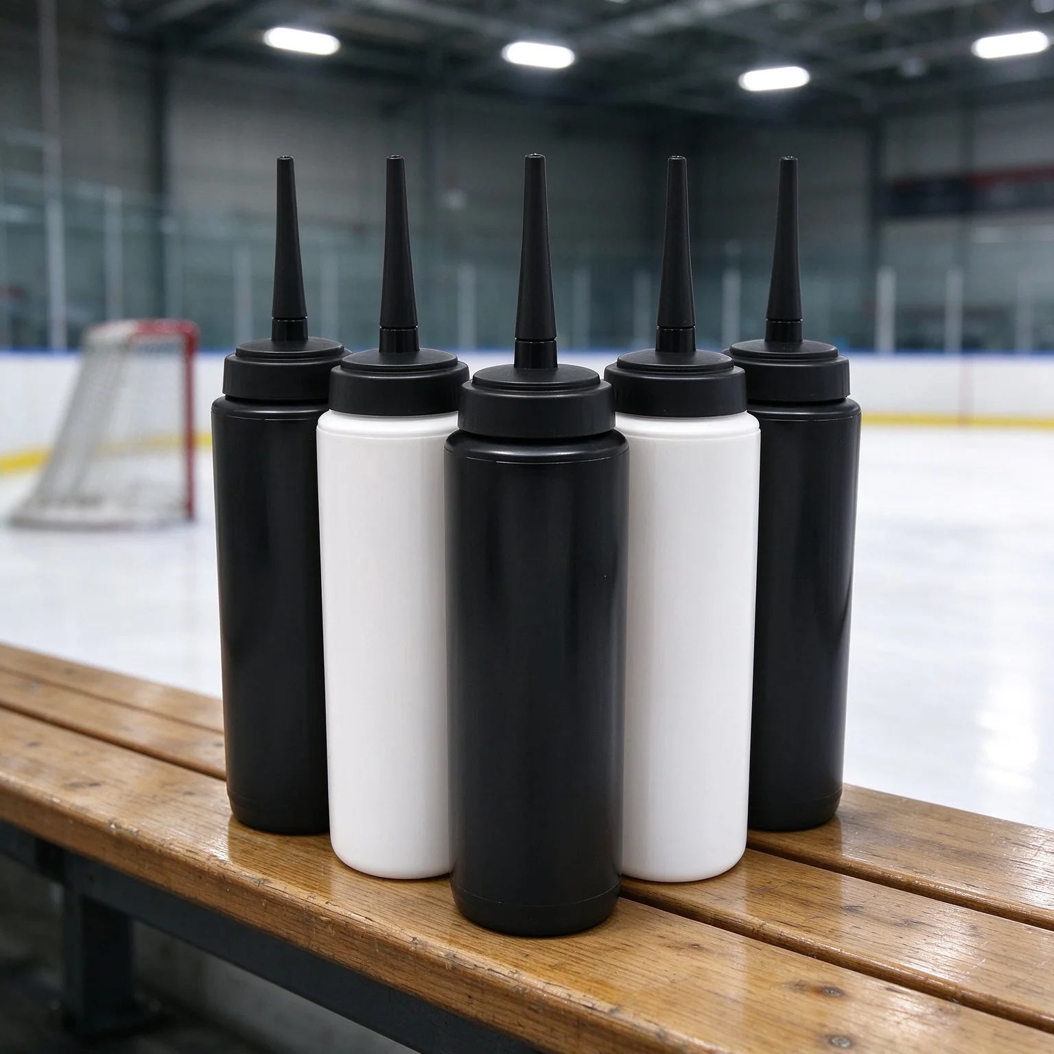 Ice Hockey Bottle Bucket 10pcs Hockey Water Bottle 1000ml Team Sports Bottle BPA Free For Ice Hockey Lacrosse Football Equipment