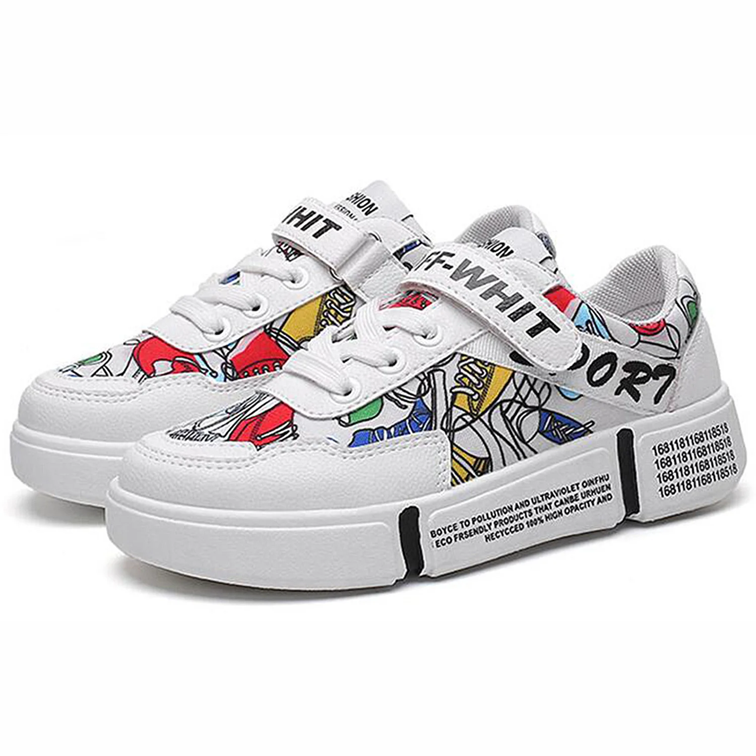 

Girls Sport Sneakers boys Graffiti printed shoes Children Mesh Casual Sport Shoes