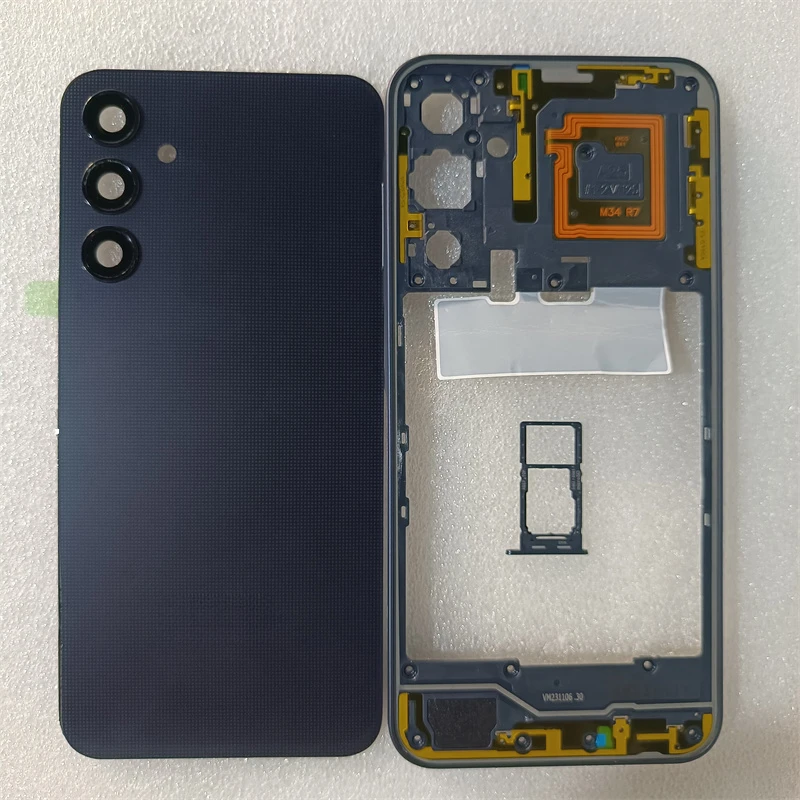 

Full Housing Case For Samsung Galaxy A25 A256 Middle Frame+Battery Door Cover Back With Camera Lens +Sim Tray Replace