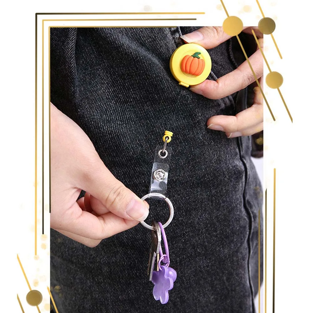 Cute Telescopic Buckle Bus Card Cartoon ID Badge Holder Clip Retractable Badge Reel Credit Card Holder Clip ID Name Holder