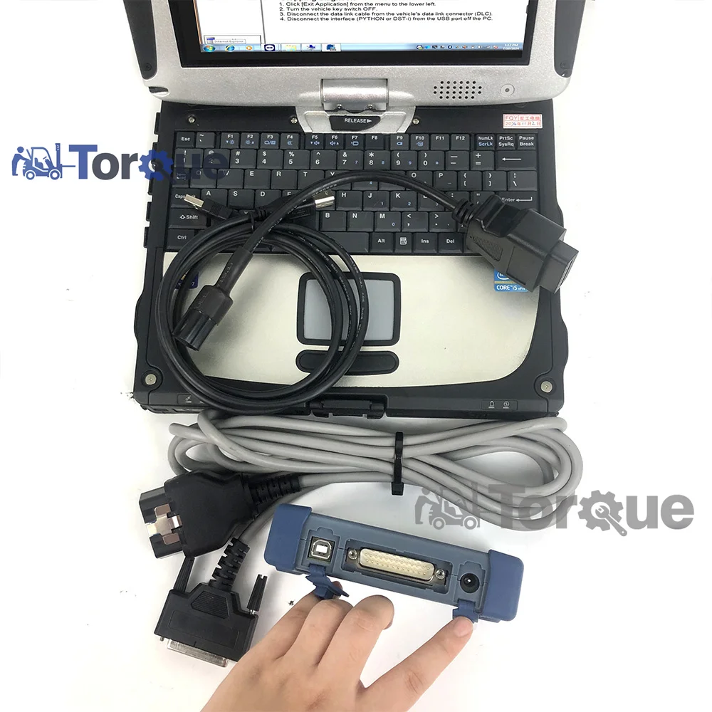 CF19 laptop+For Kubota TAKEUCHI Diagmaster PYTHON interface for Toyota Denso DST-i dsti diagnostic flash cable Diagnostic tool