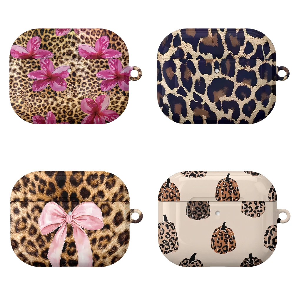 Retro Leopard Pattern Case Suitable for AirPods4 Pro3 Pro Hard Glossy Protective Case,Holiday Gifts for Friends Family