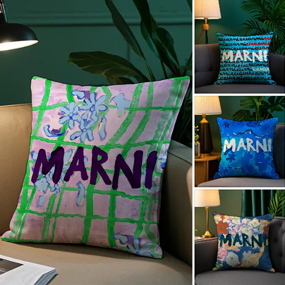 

Ins Flower Design M_marN_niS Pillow Case Plush Fabric Soft Double Sided Print Sofa Cushion Cover Throw Pillow Covers