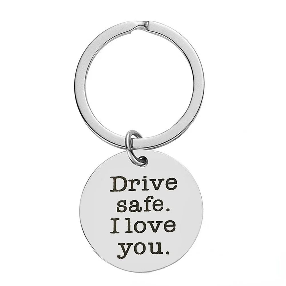 Metal Drive Safe L Love You Keychain Pendant Truck Driver Gift  Sweet 16 Gift New Driver Gift Key Chain Keyring Going Away Gifts