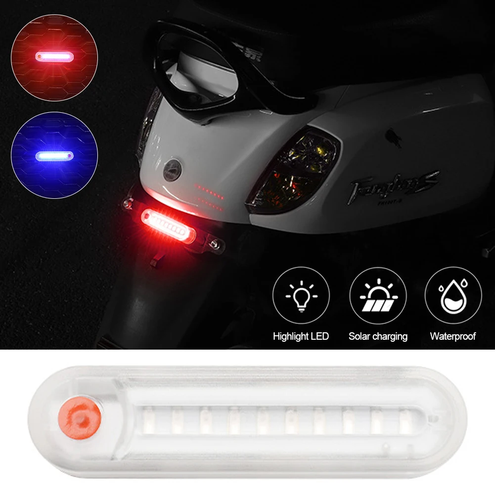 Waterproof Solar Power Traffic Warning Light In-Night Caution Strobe Flashlight LED Alarm Lamp for Car Motorcycle Bicycle