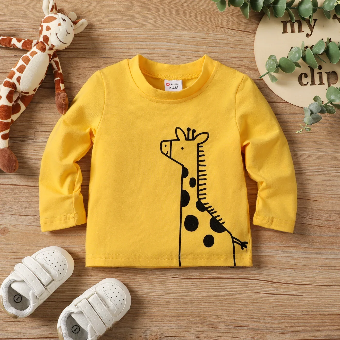 PatPat Toddler Boy/Girl Animal-inspired Long Sleeve Tee Suitable for Summer Season Soft and Comfortable  Perfect for Outings