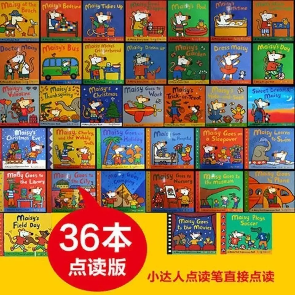 36 Books English Picture Book Maisy Mouse Bobo Vehicle Modeling Complete Set Children\'s Enlightenment for Kids