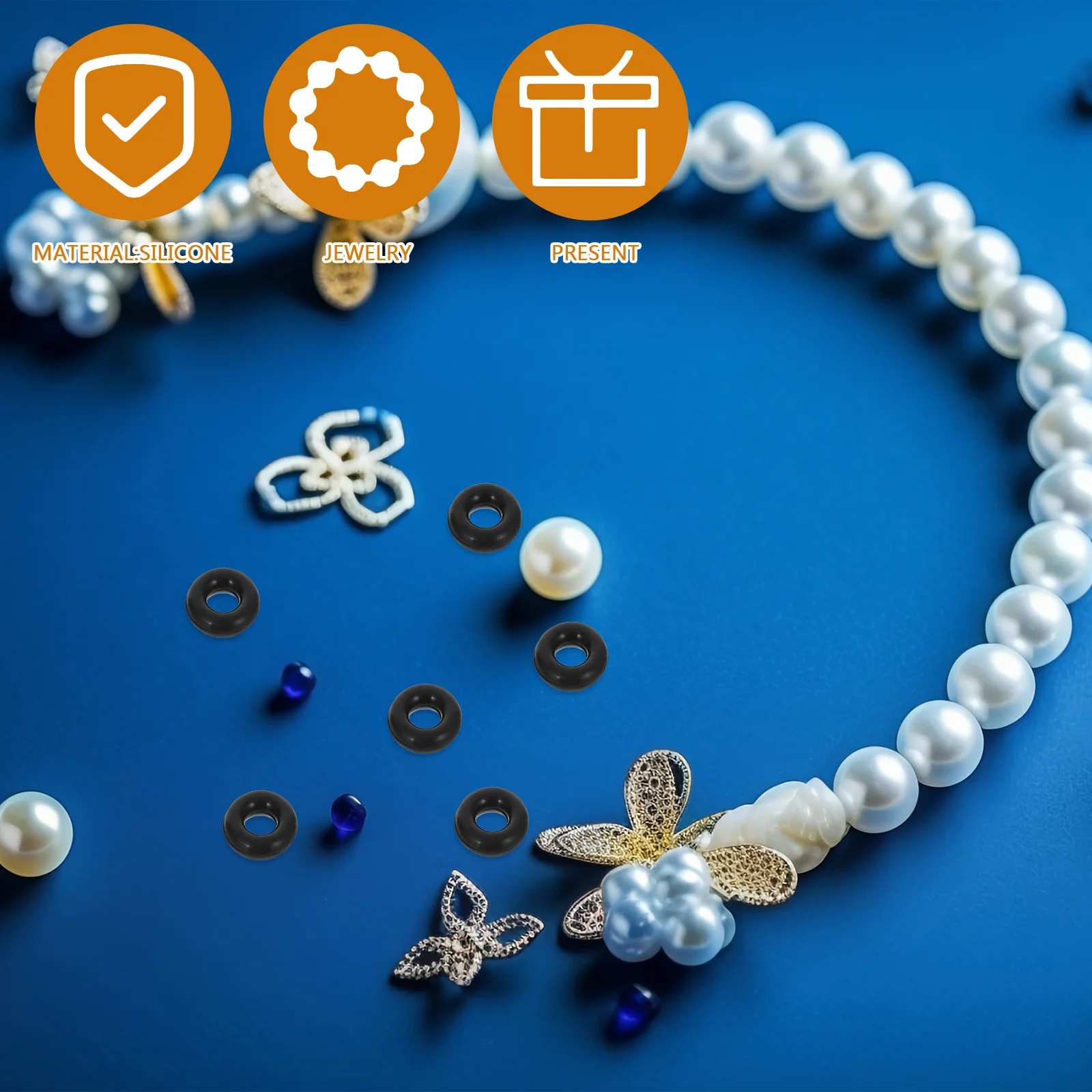 100 قطعة حلقات تحديد المواقع سيليكون عدم الانزلاق خزر عازل لصنع المجوهرات أساور يدوية القلائد لوازم الحرفية