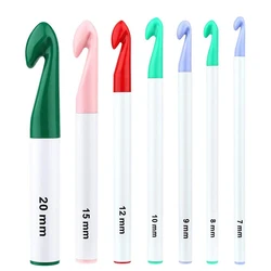 7pcs Huge Crochet Hook Set 20mm-7mm Crochet Needles for Crocheting Knitting Needles Set DIY Craft Yarn Weaving Tools