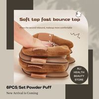 Powder Puff 6pcs/Set Dry And Wet Dual-Use Surface Flocking Makeup Puff Soft Skin-friendly Air Cushion Cosmetic Tool
