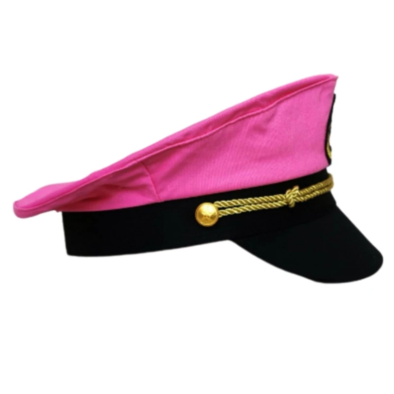 Pink Captain Hat for Sailor Party Masquerade Captain Marine Cruise Dropship